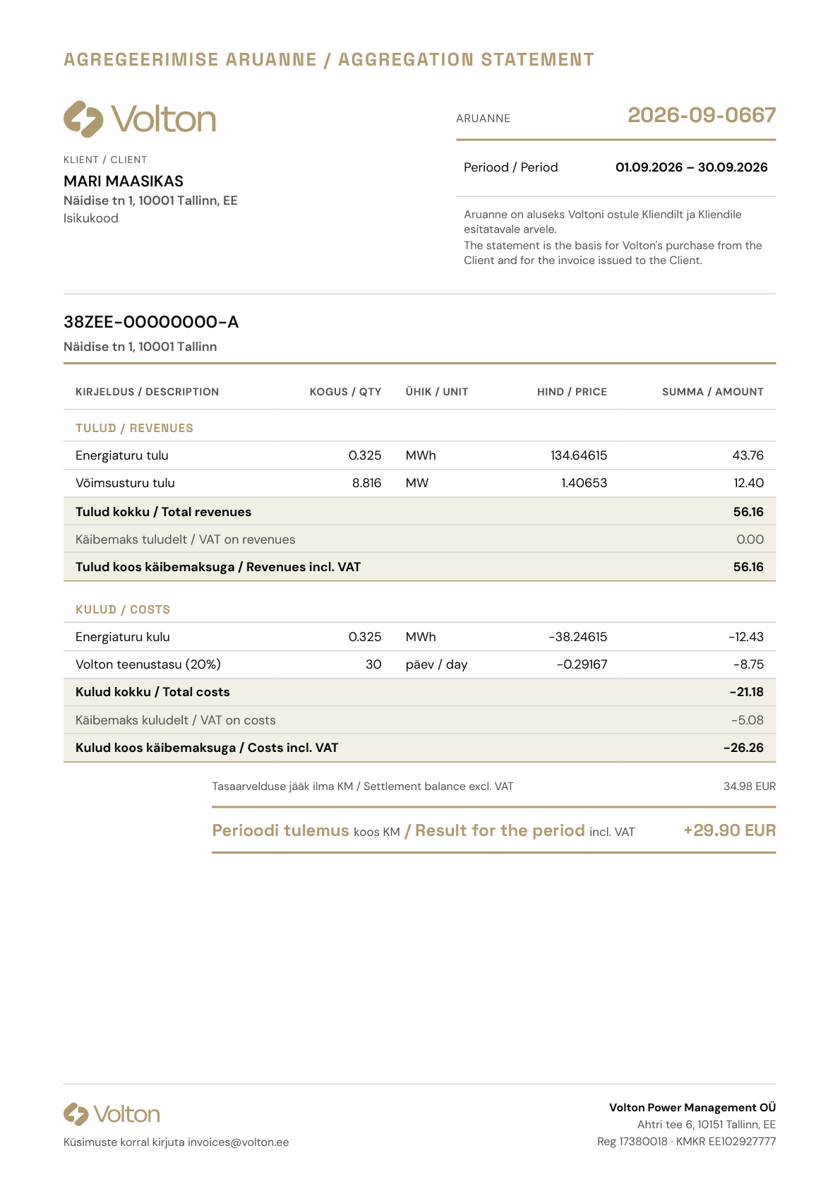 Agregeerimise aruanne (09.26-AGR)